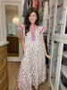Seaside Stroll Maxi Dress in Red/Blue