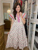 Seaside Stroll Maxi Dress in Red/Blue