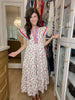 Seaside Stroll Maxi Dress in Red/Blue