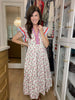 Seaside Stroll Maxi Dress in Red/Blue