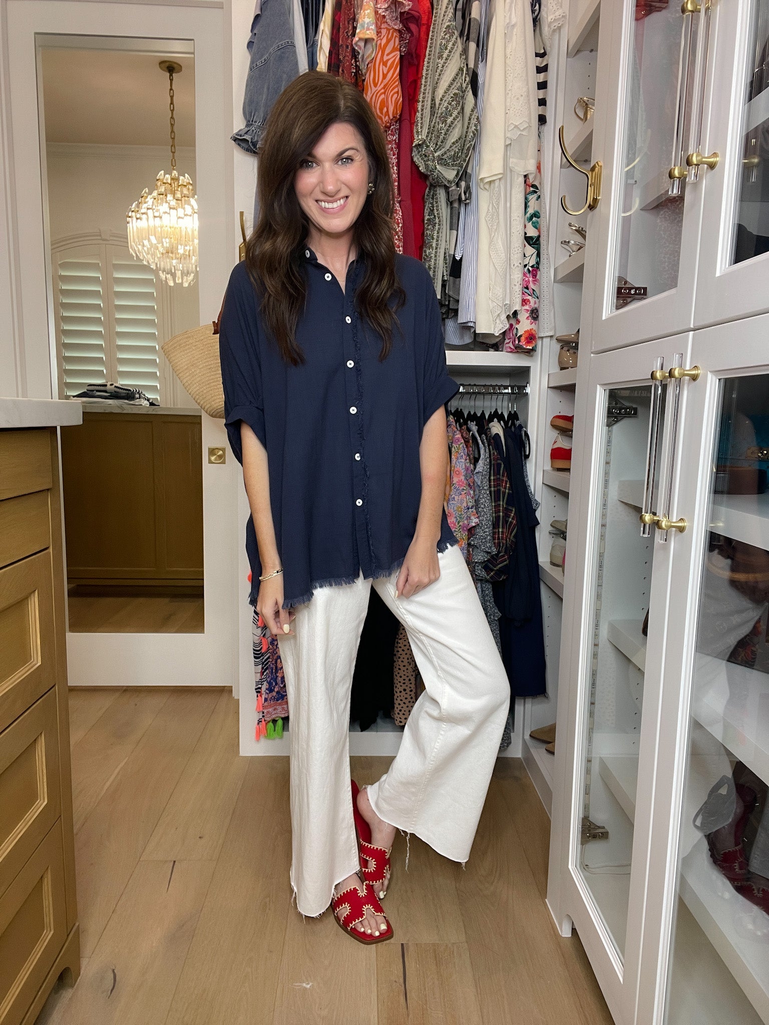Finity H-Strap Sandals in Red