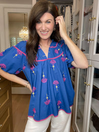 Living for the Moment Top in Blue