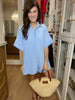 Poolside Cabana Terry Romper in Blue