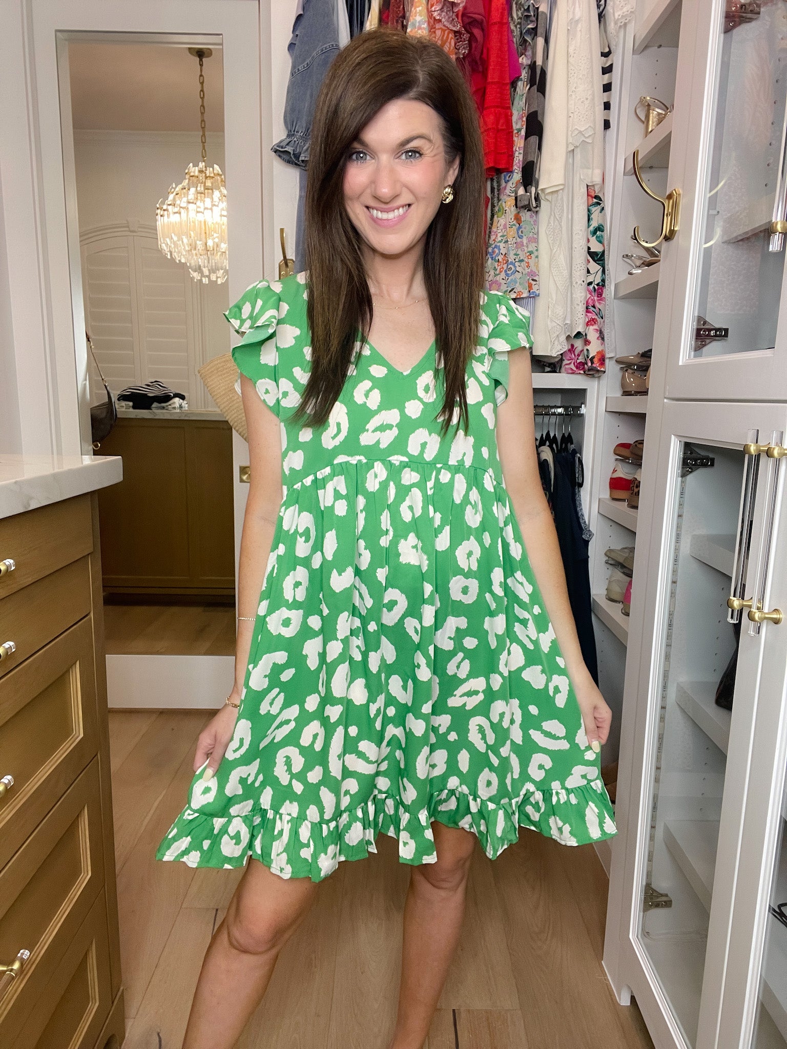 Spotted & Sweet Dress in Kelly Green
