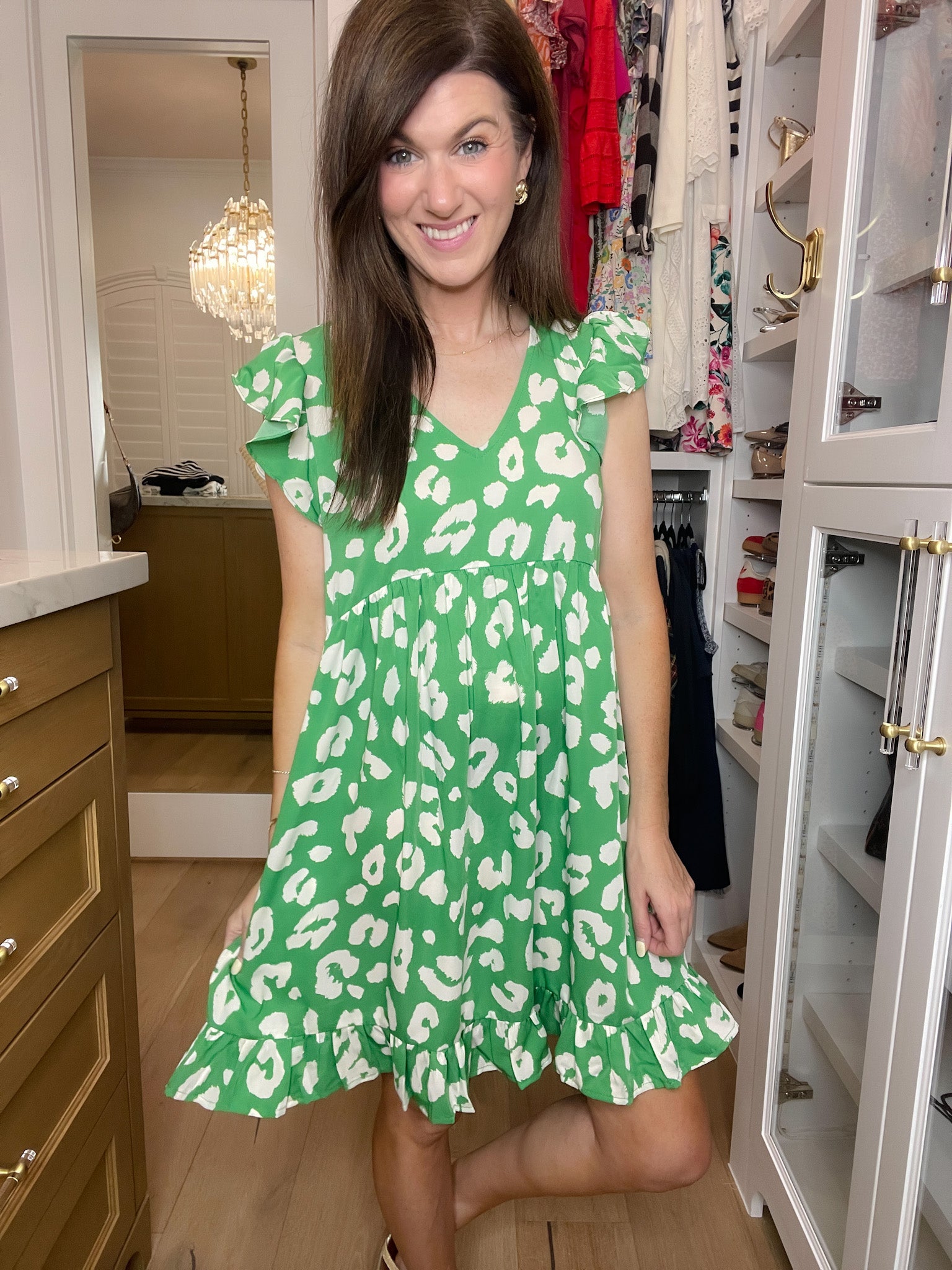 Spotted & Sweet Dress in Kelly Green