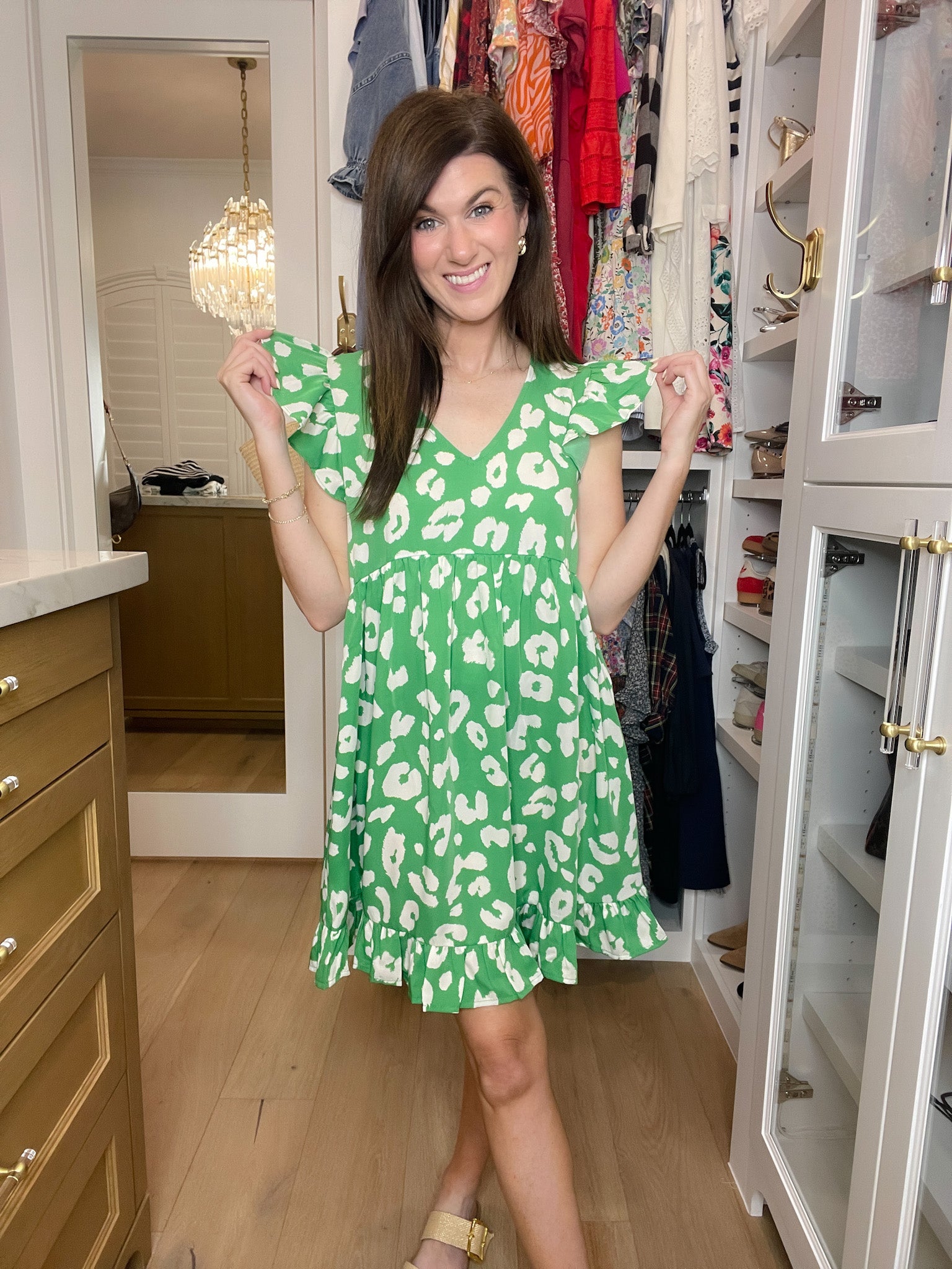 Spotted & Sweet Dress in Kelly Green