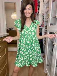 Spotted & Sweet Dress in Kelly Green