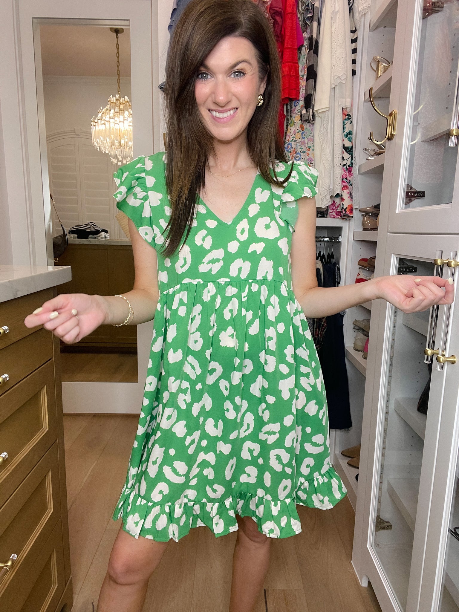 Spotted & Sweet Dress in Kelly Green