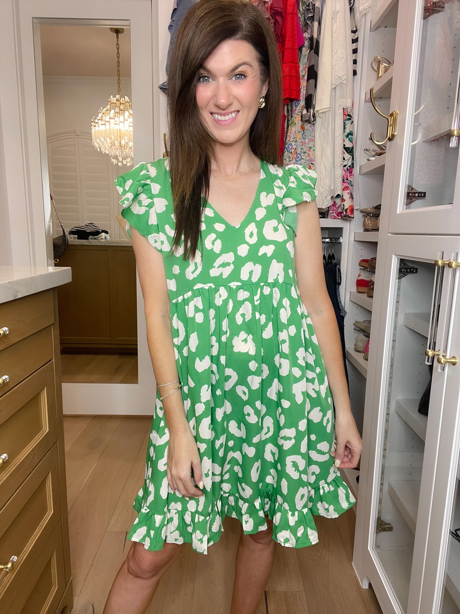 Spotted & Sweet Dress in Kelly Green