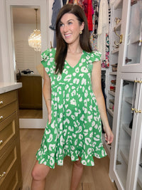 Spotted & Sweet Dress in Kelly Green