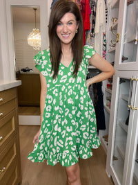 Spotted & Sweet Dress in Kelly Green