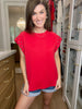 The Monroe Studded Tee in Red