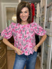 Poppy Crush Puff Sleeve Top