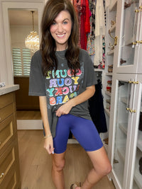 Mono B Venice Crossover Waist Biker Shorts in Multiple Colors