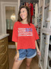 Red, White & Ruffled Tee