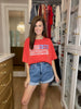 Red, White & Ruffled Tee