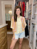 Summer Squares Crochet Button Down Shirt