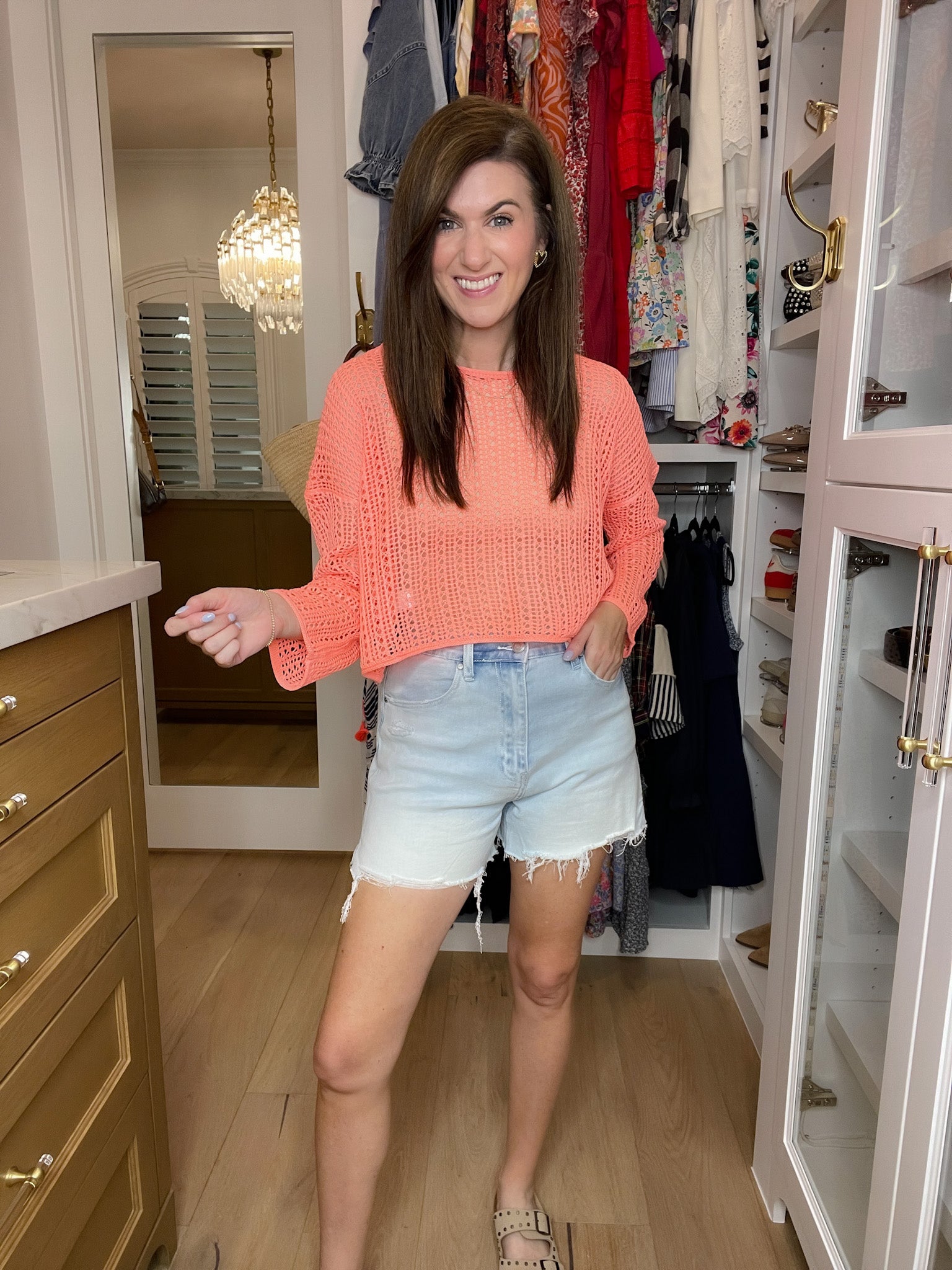 Sunny Side Denim Shorts in Light Wash