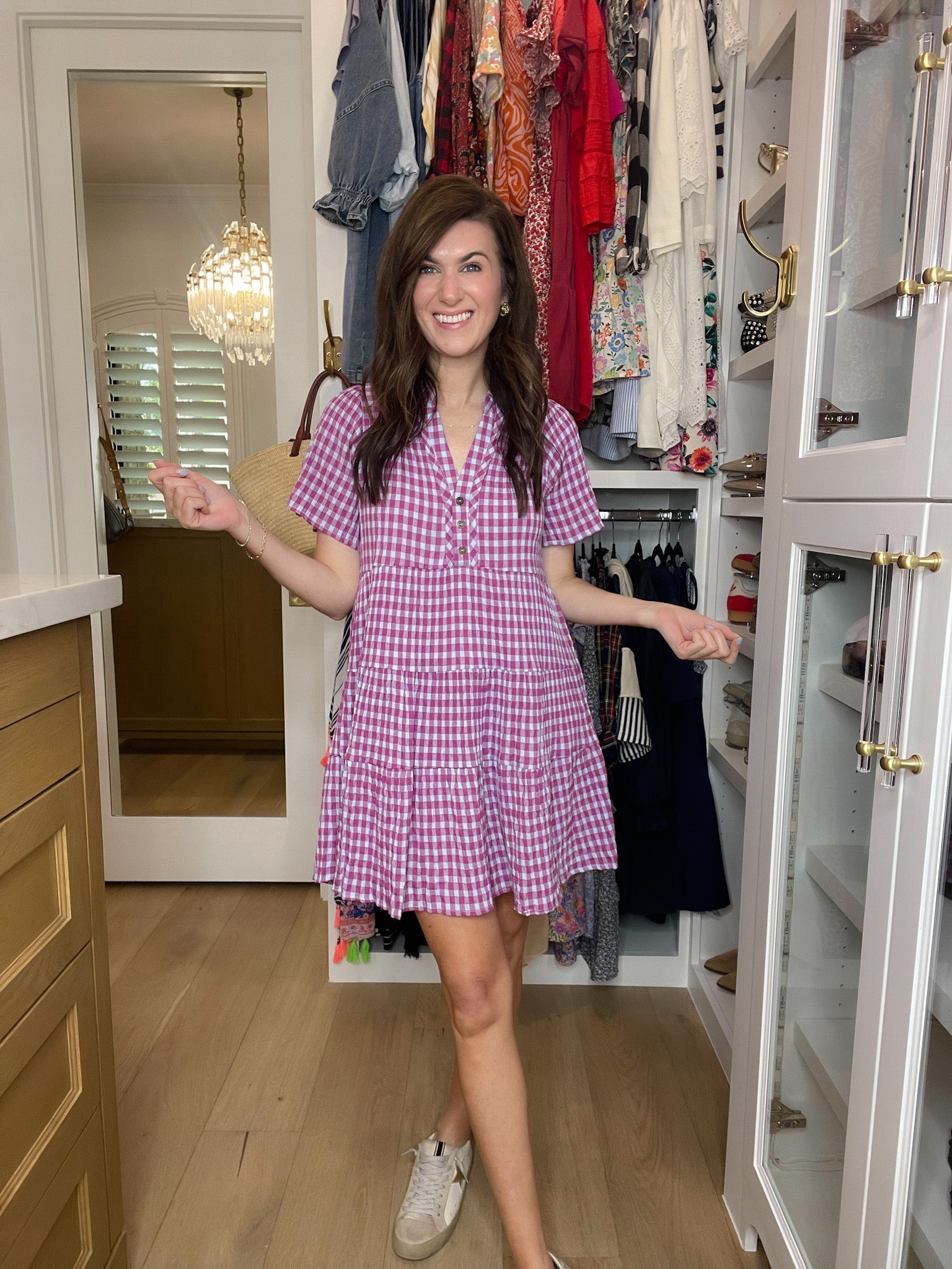 True Delight Gingham Dress in Purple
