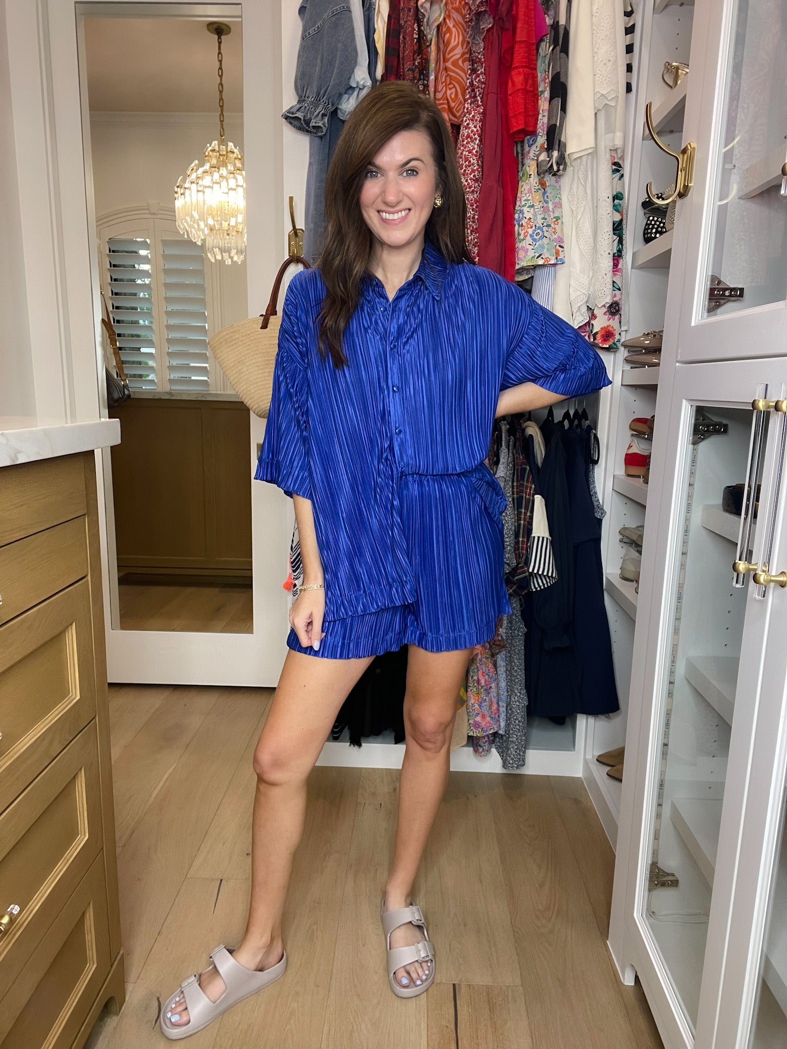 Delray Pleated Set in Royal