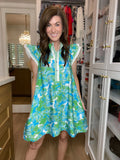 Aqua Blooms Dress