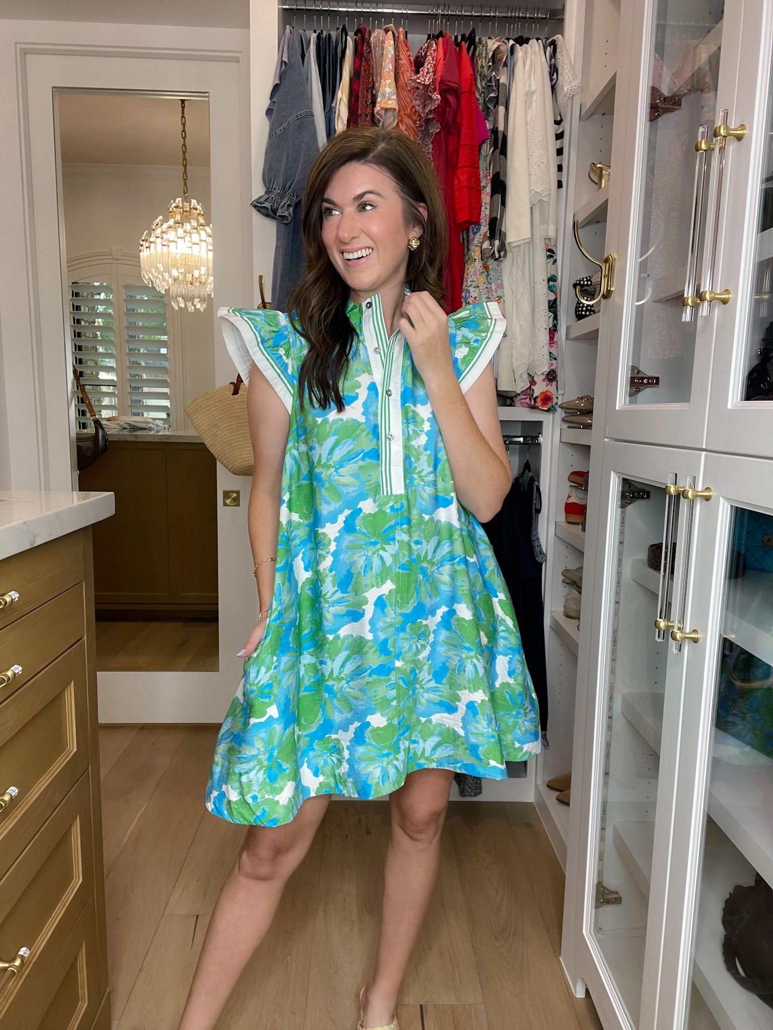 Aqua Blooms Dress