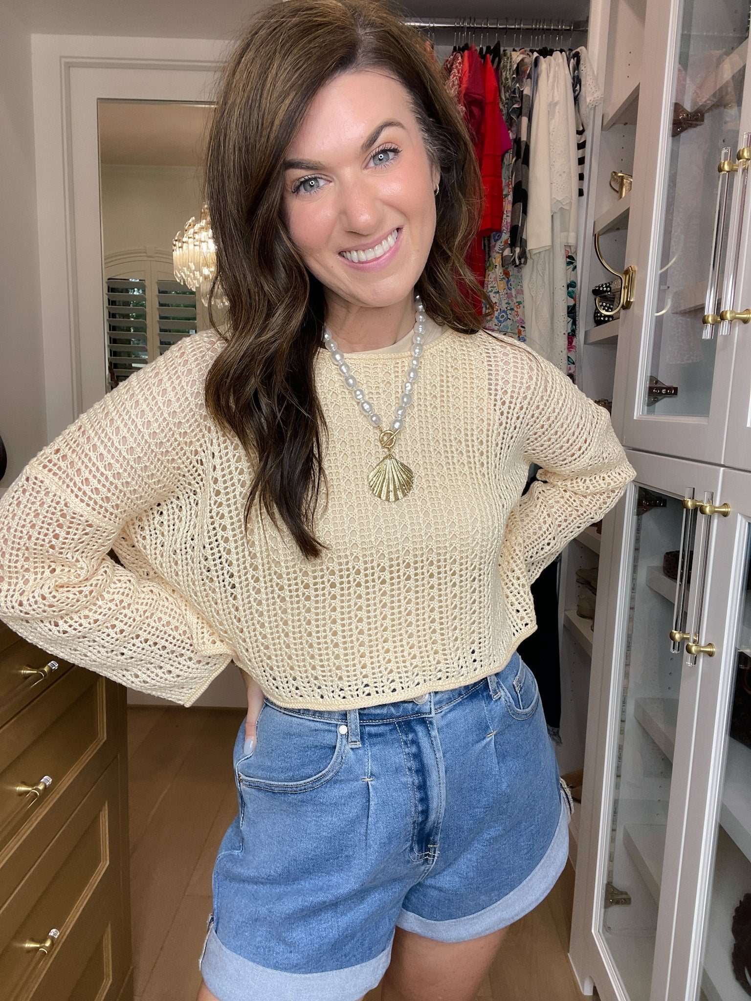 Drift Away Crochet Top in Natural