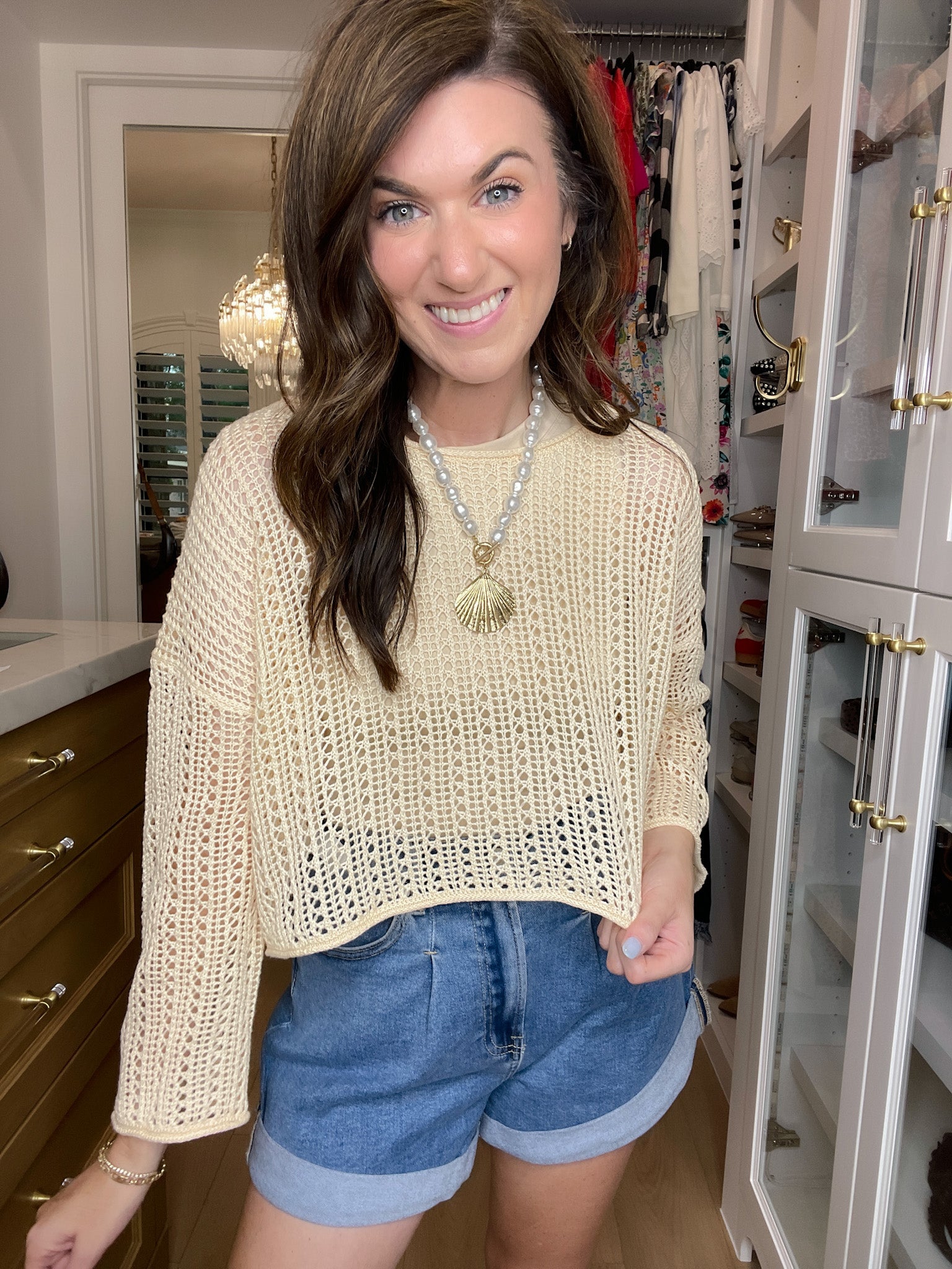 Drift Away Crochet Top in Natural