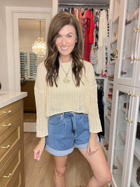 Drift Away Crochet Top in Natural
