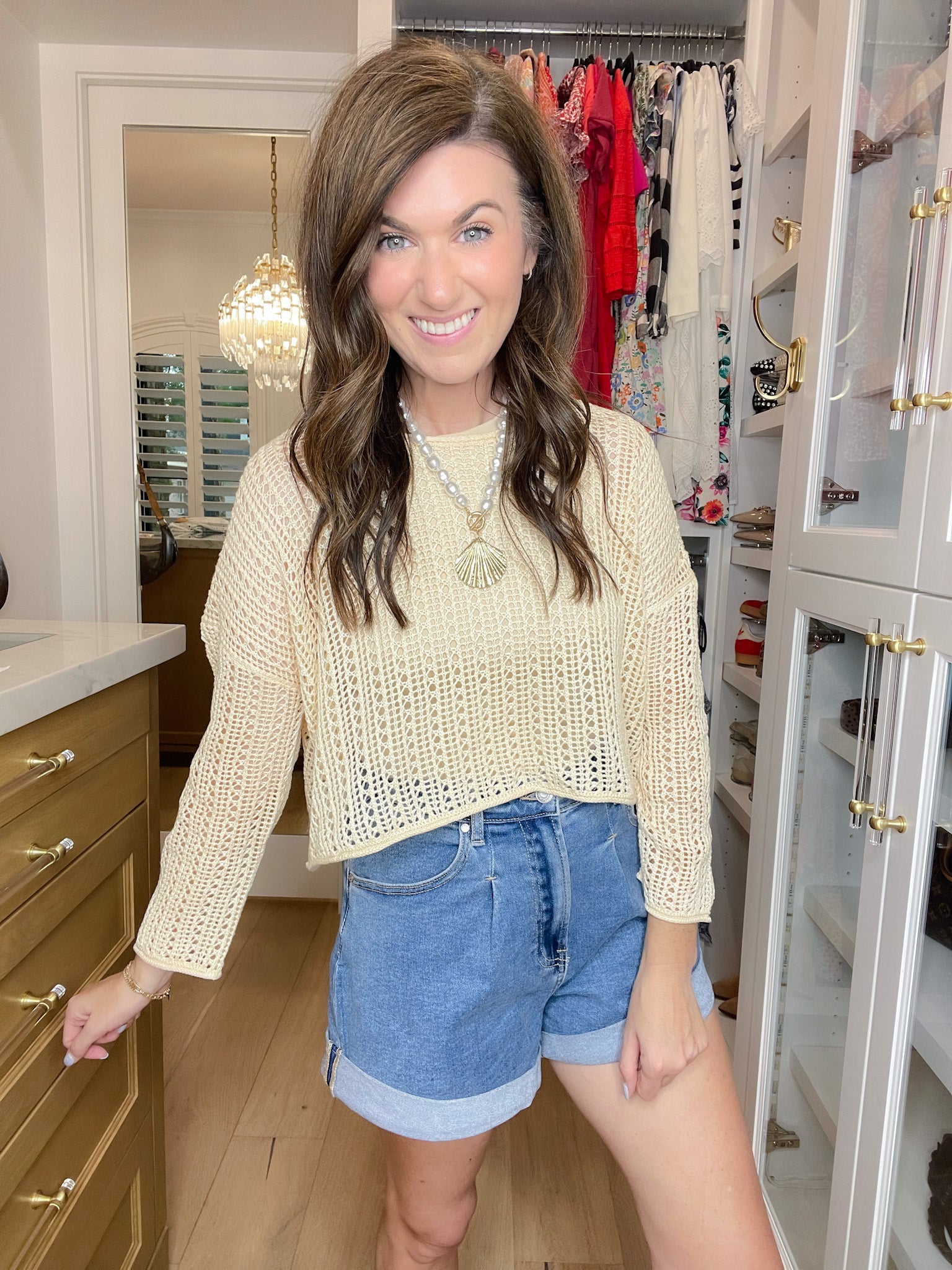 Drift Away Crochet Top in Natural