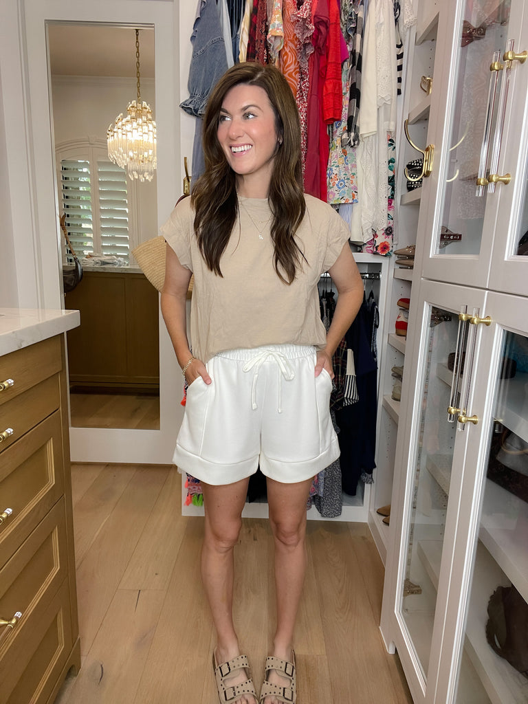 Set the Pace Shorts in White