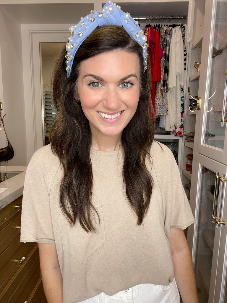 Crowning Glory Headband in Light Blue *FINAL SALE*