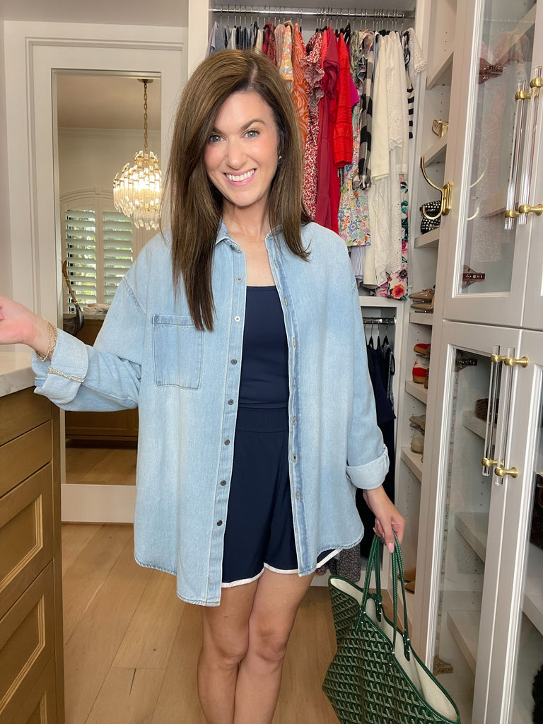 Fast Track Shortsie Romper in Navy
