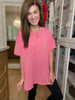 Power Walk Pocket Tee in Coral