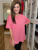 Power Walk Pocket Tee in Coral
