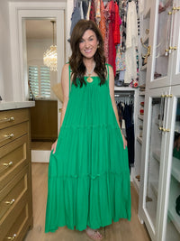 Strolling Through Seaside Dress in Kelly Green