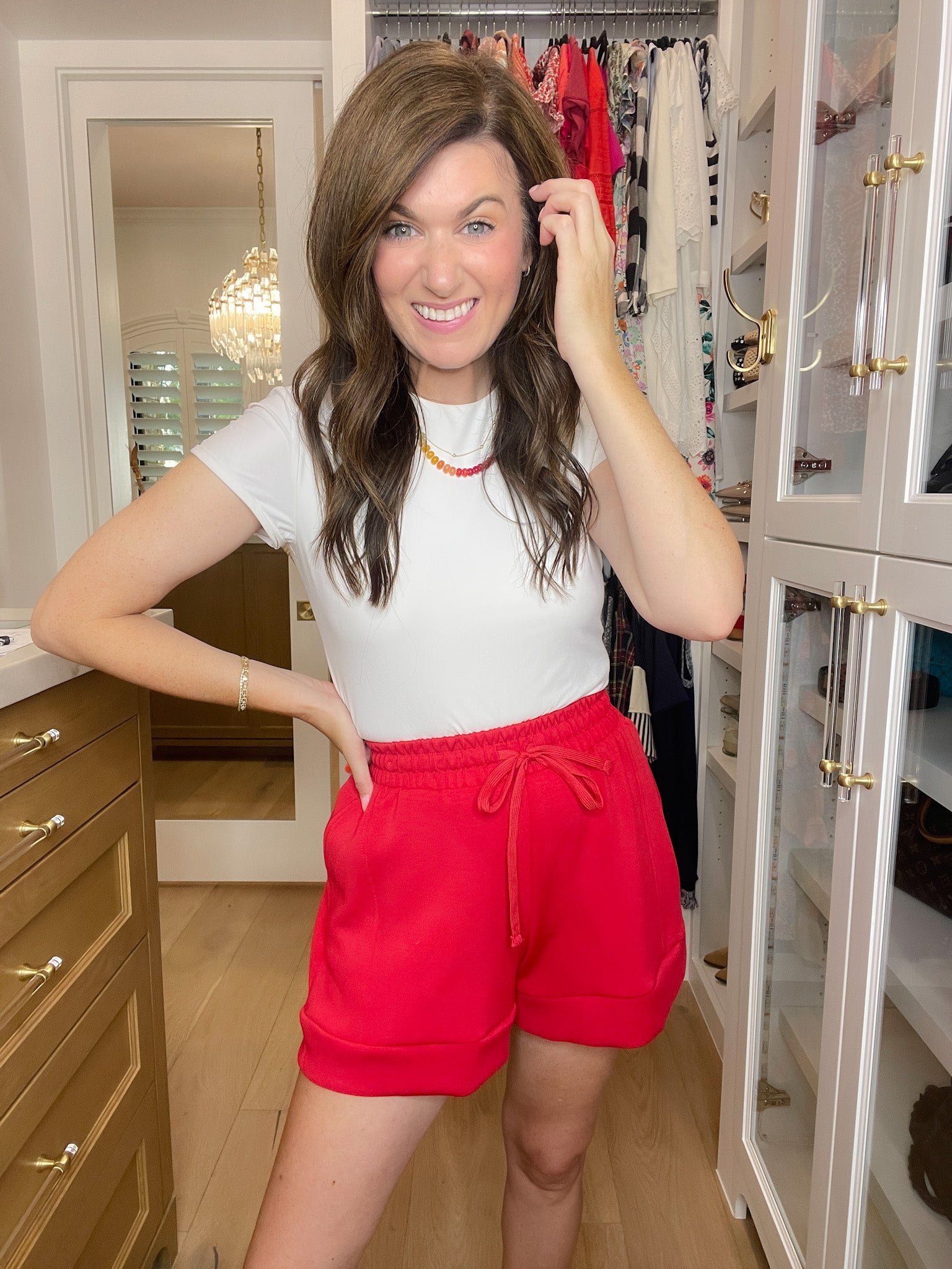 Set the Pace Shorts in Red