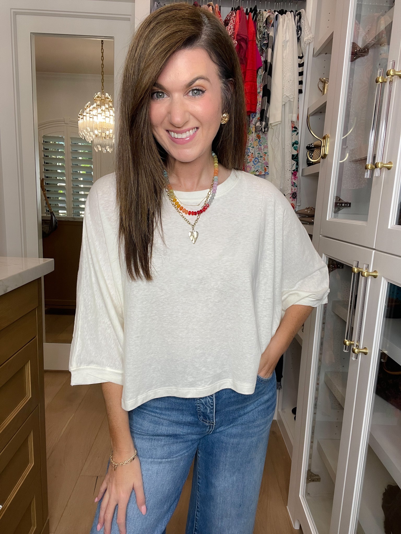Flirty Flair Batwing Sleeve Top in White