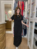 Between the Lines Maxi Dress in Black/White