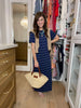 Between the Lines Maxi Dress in Navy/White
