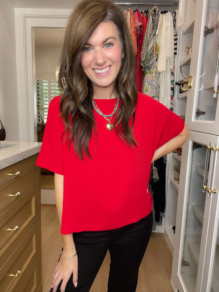 Simply Stated Tee in Red