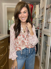 Crossed My Mind Floral Button Front Top