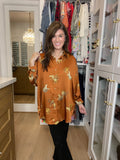 Golden Hour Cheetah Button Down in Rust