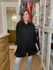 Mono B Isle of Palm Linen Button Down in Black