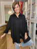 Mono B Isle of Palm Linen Button Down in Black