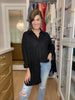 Mono B Isle of Palm Linen Button Down in Black