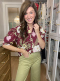 Petal and Fern Top in Merlot