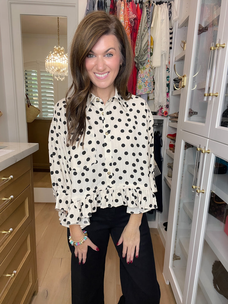 Spotted and Sweet Peplum Top