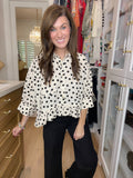 Spotted and Sweet Peplum Top