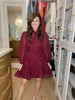 Stars Align Dress in Burgundy